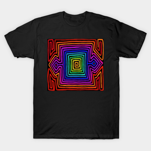 Kuna Indian Rainbow Tortuga T-Shirt by Esprit-Mystique